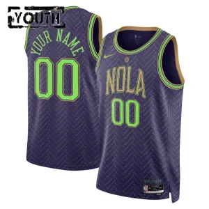 Camiseta New Orleans Pelicans Personalizada City Edition 2024-25 Púrpura Swingman para Niño