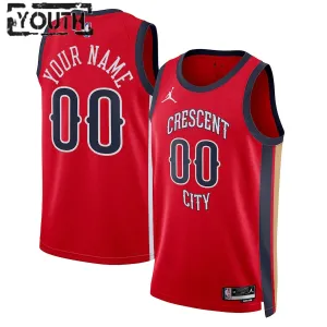 Camiseta New Orleans Pelicans Personalizada Statement Edition 2023-24 Rojo Swingman para Niño