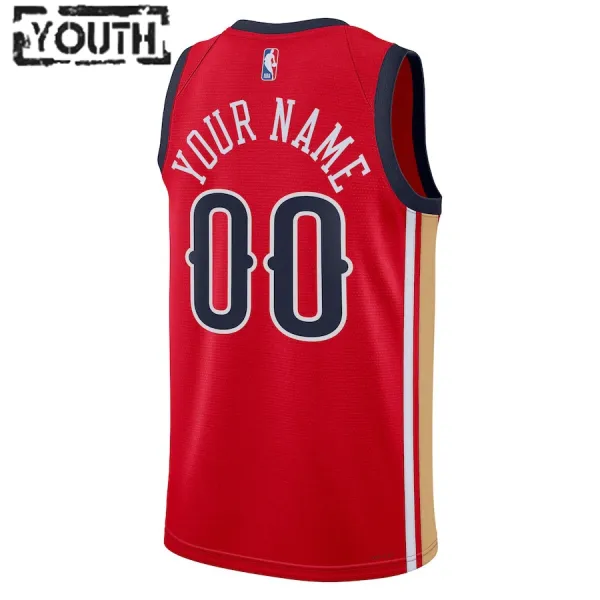 Camiseta New Orleans Pelicans Personalizada Statement Edition 2023-24 Rojo Swingman para Niño