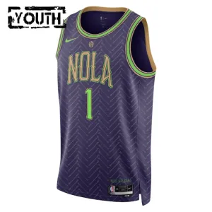 Camiseta New Orleans Pelicans Zion Williamson City Edition 2024-25 Púrpura Swingman para Niño