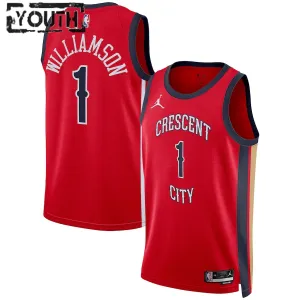 Camiseta New Orleans Pelicans Zion Williamson Statement Edition 2023-24 Rojo Swingman para Niño
