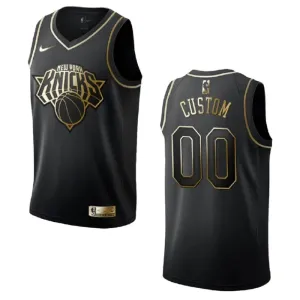 Camiseta New York Knicks Golden Edition Personalizada Negro Swingman para Hombre Camiseta New York Knicks Golden Edition Personalizada Negro Swingman para Hombre