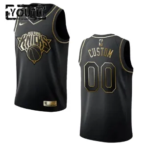 Camiseta New York Knicks Golden Edition Personalizada Negro Swingman para Niño Camiseta New York Knicks Golden Edition Personalizada Negro Swingman para Niño
