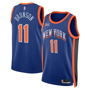 Camiseta New York Knicks Jalen Brunson City Edition 2023-24 Azul Swingman para Hombre