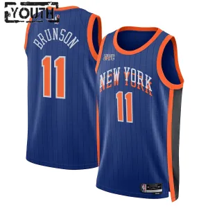 Camiseta New York Knicks Jalen Brunson City Edition 2023-24 Azul Swingman para Niño