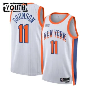 Camiseta New York Knicks Jalen Brunson City Edition 2024-25 Blanco Swingman para Niño
