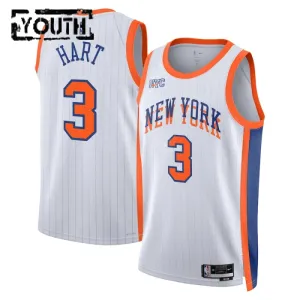 Camiseta New York Knicks Josh Hart City Edition 2024-25 Blanco Swingman para Niño