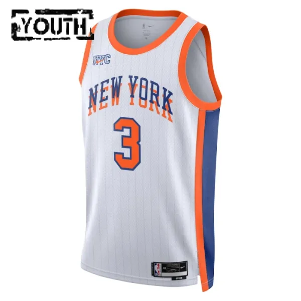 Camiseta New York Knicks Josh Hart City Edition 2024-25 Blanco Swingman para Niño