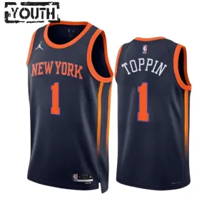 Camiseta New York Knicks Obi Toppin 1 Statement Edition Swingman para Niño Camiseta New York Knicks Obi Toppin 1 Statement Edition Swingman para Niño