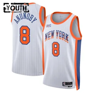 Camiseta New York Knicks Og Anunoby City Edition 2024-25 Blanco Swingman para Niño