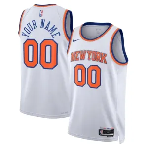 Camiseta New York Knicks Personalizada Association Edition Blanco Swingman para Hombre