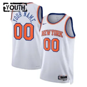 Camiseta New York Knicks Personalizada Association Edition Blanco Swingman para Niño