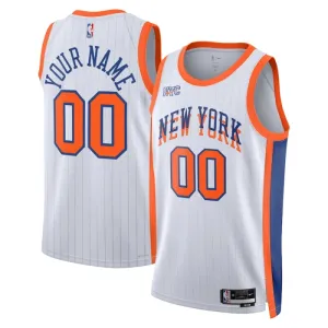 Camiseta New York Knicks Personalizada City Edition 2024-25 Blanco Swingman para Hombre