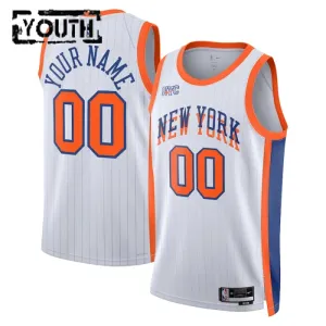 Camiseta New York Knicks Personalizada City Edition 2024-25 Blanco Swingman para Niño