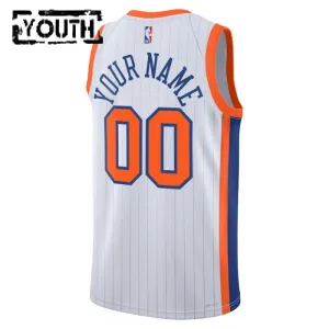 Camiseta New York Knicks Personalizada City Edition 2024-25 Blanco Swingman para Niño