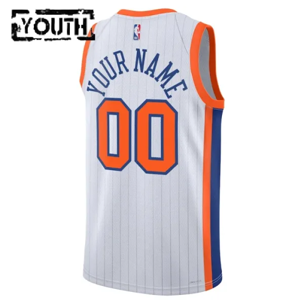 Camiseta New York Knicks Personalizada City Edition 2024-25 Blanco Swingman para Niño