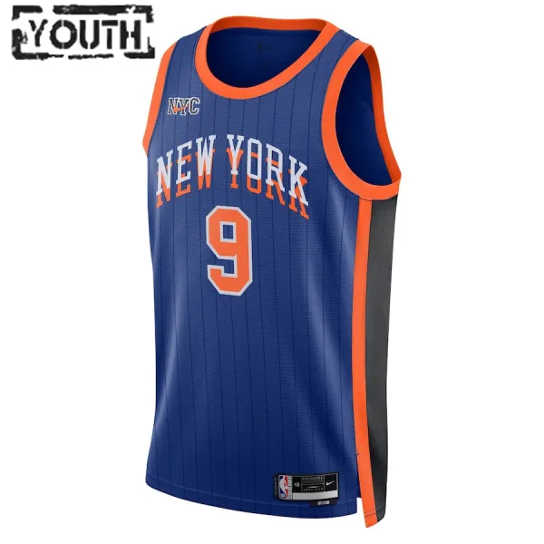 Camiseta New York Knicks RJ Barrett City Edition 2023-24 Azul Swingman para Niño