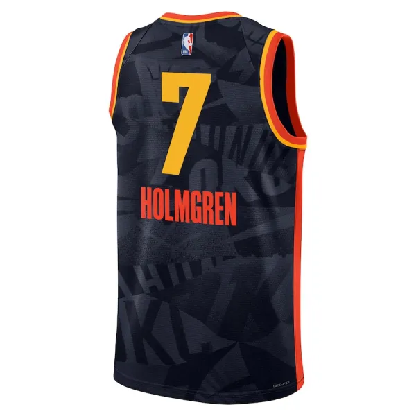 Camiseta Oklahoma City Thunder Chet Holmgren City Edition 2023-24 Negro Swingman para Hombre