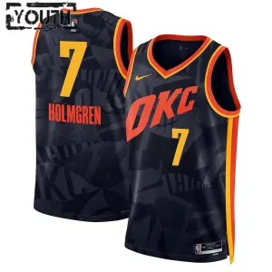 Camiseta Oklahoma City Thunder Chet Holmgren City Edition 2023-24 Negro Swingman para Niño