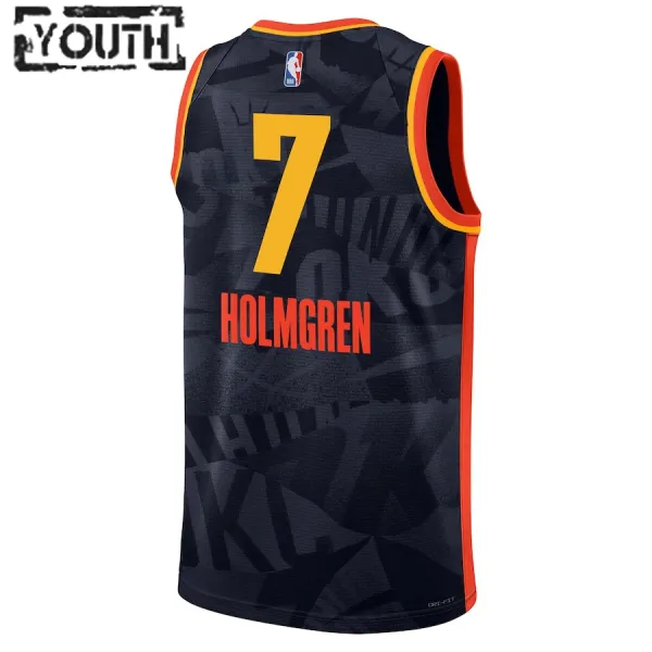 Camiseta Oklahoma City Thunder Chet Holmgren City Edition 2023-24 Negro Swingman para Niño