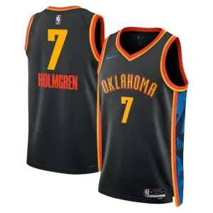 Camiseta Oklahoma City Thunder Chet Holmgren City Edition 2024-25 Negro Swingman para Hombre