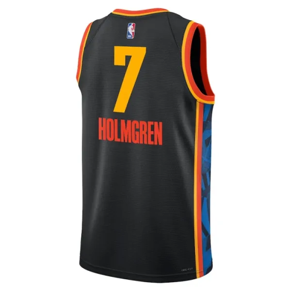 Camiseta Oklahoma City Thunder Chet Holmgren City Edition 2024-25 Negro Swingman para Hombre