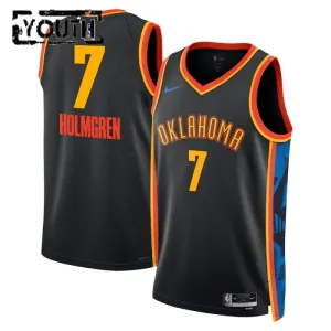 Camiseta Oklahoma City Thunder Chet Holmgren City Edition 2024-25 Negro Swingman para Niño