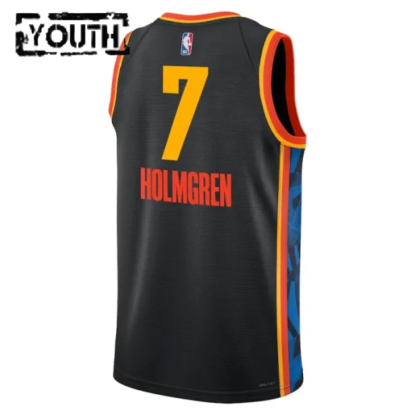 Camiseta Oklahoma City Thunder Chet Holmgren City Edition 2024-25 Negro Swingman para Niño