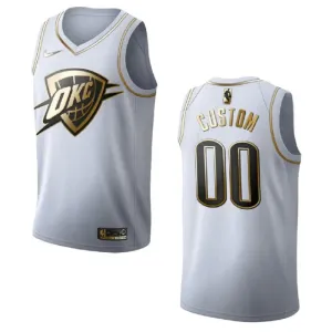 Camiseta Oklahoma City Thunder Golden Edition Personalizada Blanco Swingman para Hombre