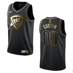Camiseta Oklahoma City Thunder Golden Edition Personalizada Negro Swingman para Hombre