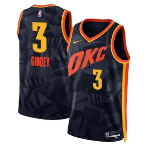 Camiseta Oklahoma City Thunder Josh Giddey City Edition 2023-24 Negro Swingman para Hombre