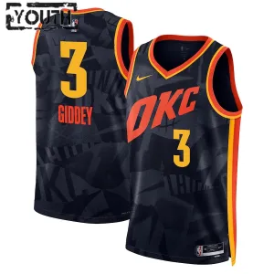 Camiseta Oklahoma City Thunder Josh Giddey City Edition 2023-24 Negro Swingman para Niño