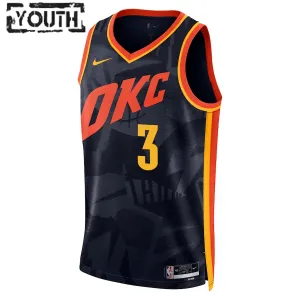 Camiseta Oklahoma City Thunder Josh Giddey City Edition 2023-24 Negro Swingman para Niño