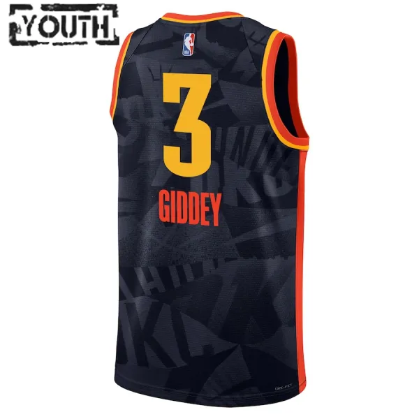 Camiseta Oklahoma City Thunder Josh Giddey City Edition 2023-24 Negro Swingman para Niño