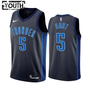 Camiseta Oklahoma City Thunder Luguentz Dort 5 City Edition 2022-23 Negro Swingman para Niño