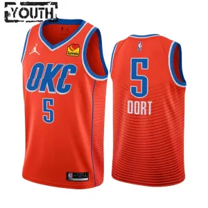 Camiseta Oklahoma City Thunder Luguentz Dort 5 Statement Edition 2022-23 Naranja Swingman para Niño