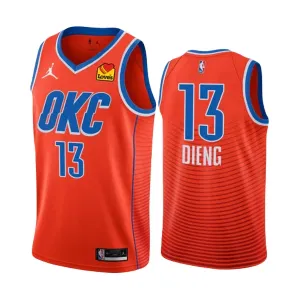 Camiseta Oklahoma City Thunder Ousmane Dieng 13 Statement Edition 2022-23 Naranja Swingman para Hombre