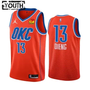 Camiseta Oklahoma City Thunder Ousmane Dieng 13 Statement Edition 2022-23 Naranja Swingman para Niño