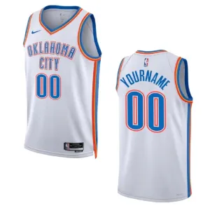 Camiseta Oklahoma City Thunder Personalizada Association Edition 2022-23 Blanco Swingman para Hombre
