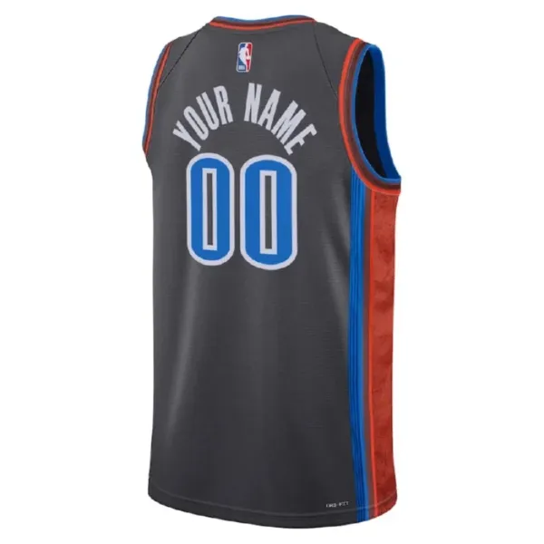 Camiseta Oklahoma City Thunder Personalizada City Edition 2022-23 Negro Swingman para Hombre