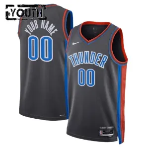 Camiseta Oklahoma City Thunder Personalizada City Edition 2022-23 Negro Swingman para Niño