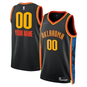 Camiseta Oklahoma City Thunder Personalizada City Edition 2024-25 Negro Swingman para Hombre