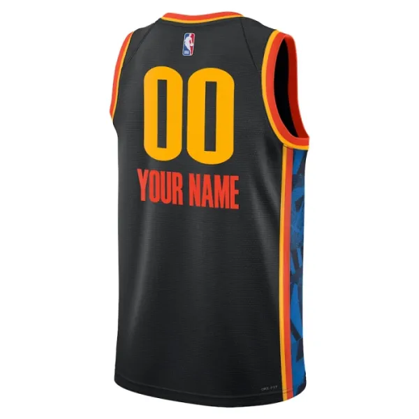 Camiseta Oklahoma City Thunder Personalizada City Edition 2024-25 Negro Swingman para Hombre