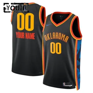 Camiseta Oklahoma City Thunder Personalizada City Edition 2024-25 Negro Swingman para Niño