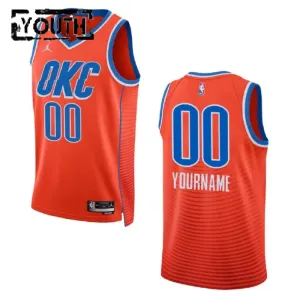 Camiseta Oklahoma City Thunder Personalizada Statement Edition 2022-23 Naranja Swingman para Niño