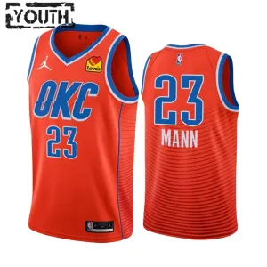 Camiseta Oklahoma City Thunder Tre Mann 23 Statement Edition 2022-23 Naranja Swingman para Niño