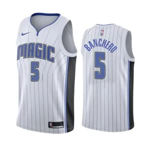 Camiseta Orlando Magic Paolo Banchero 5 Association Edition Blanco Swingman para Hombre