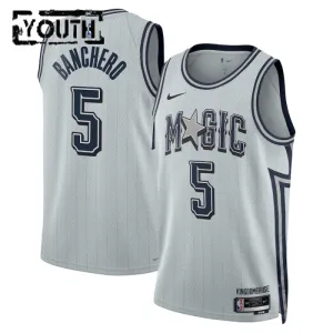 Camiseta Orlando Magic Paolo Banchero City Edition 2024-25 Gris Swingman para Niño