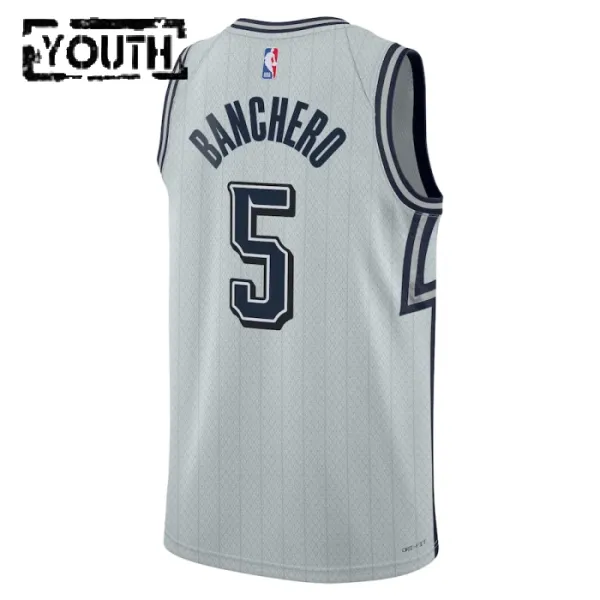 Camiseta Orlando Magic Paolo Banchero City Edition 2024-25 Gris Swingman para Niño