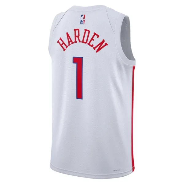 Camiseta Philadelphia 76ers James Harden 1 City Edition 2022-23 Blanco Swingman para Hombre
